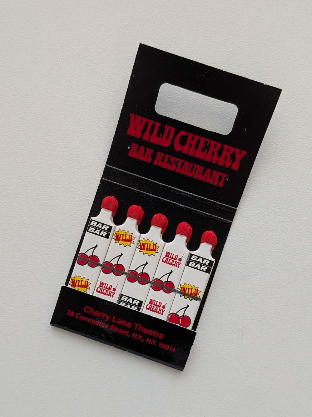 NYC Restaurant Wild Cherry Matchbook  Matches New
